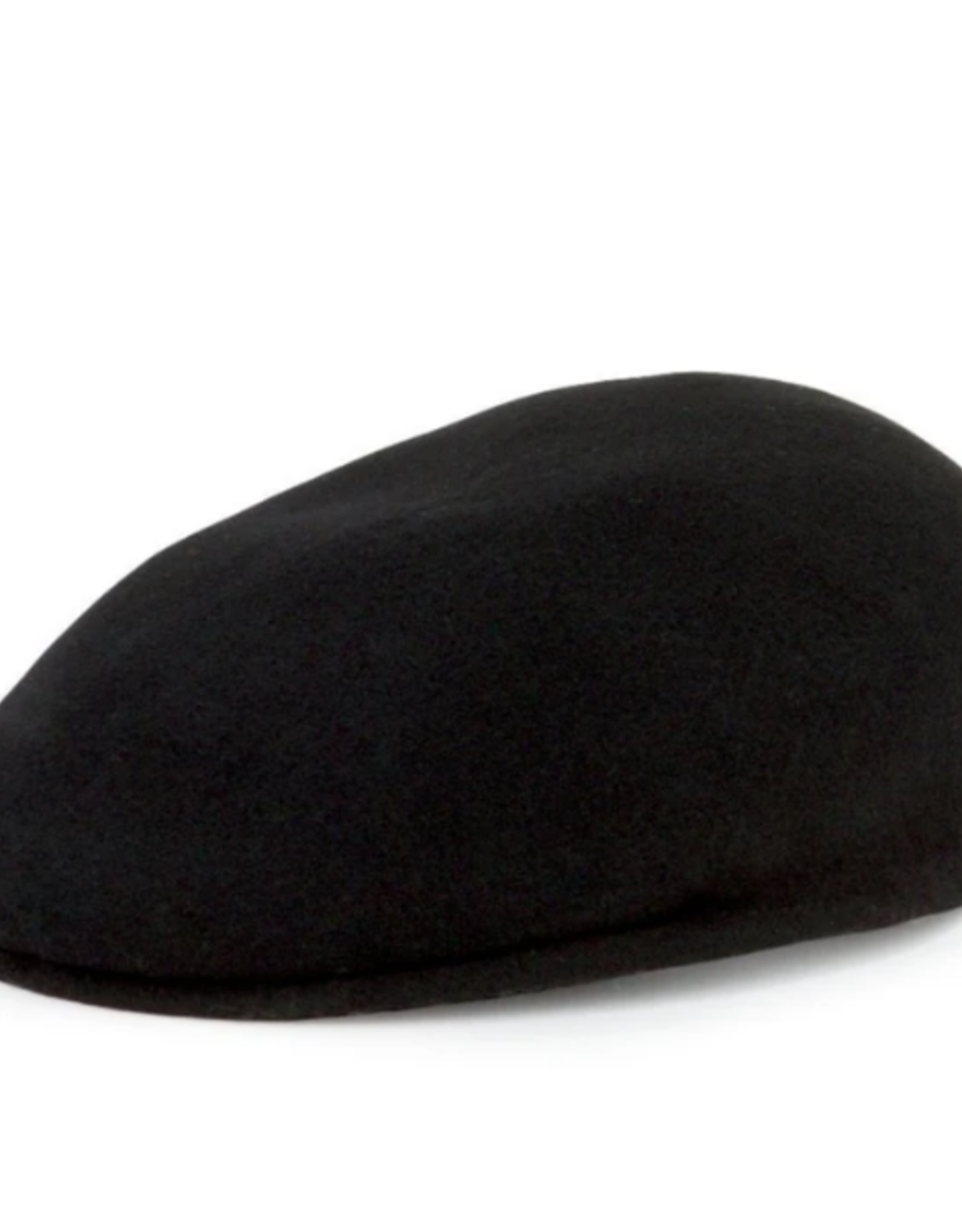 Drivers Hat Black Boiled Wool With Elastic Band