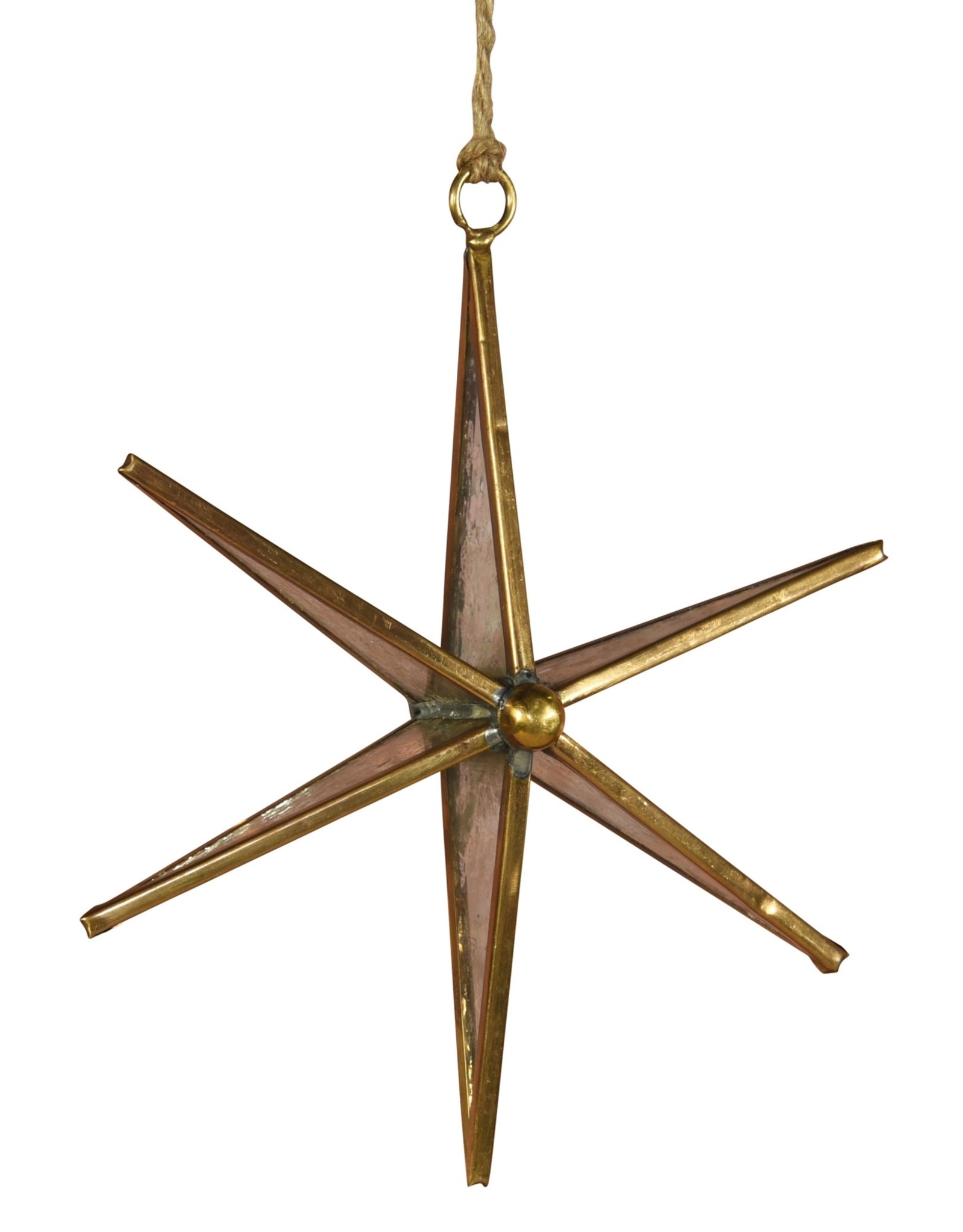 Glass and Brass Mirrored Star Ornament