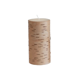 3x6" Birch Wrapped Pillar Candle
