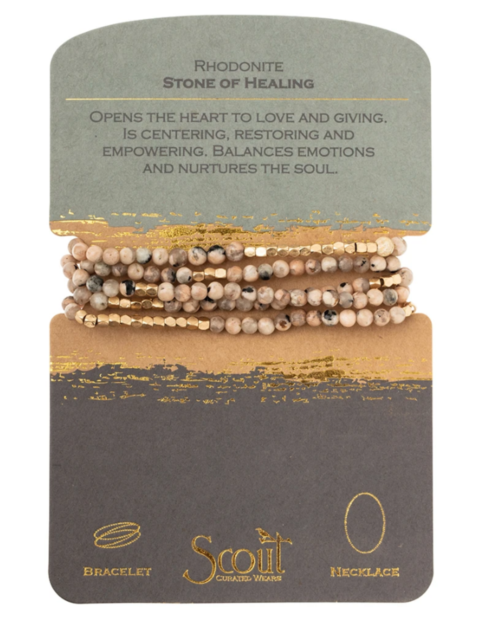 Bracelet Necklace Stone of Healing Rhodonite