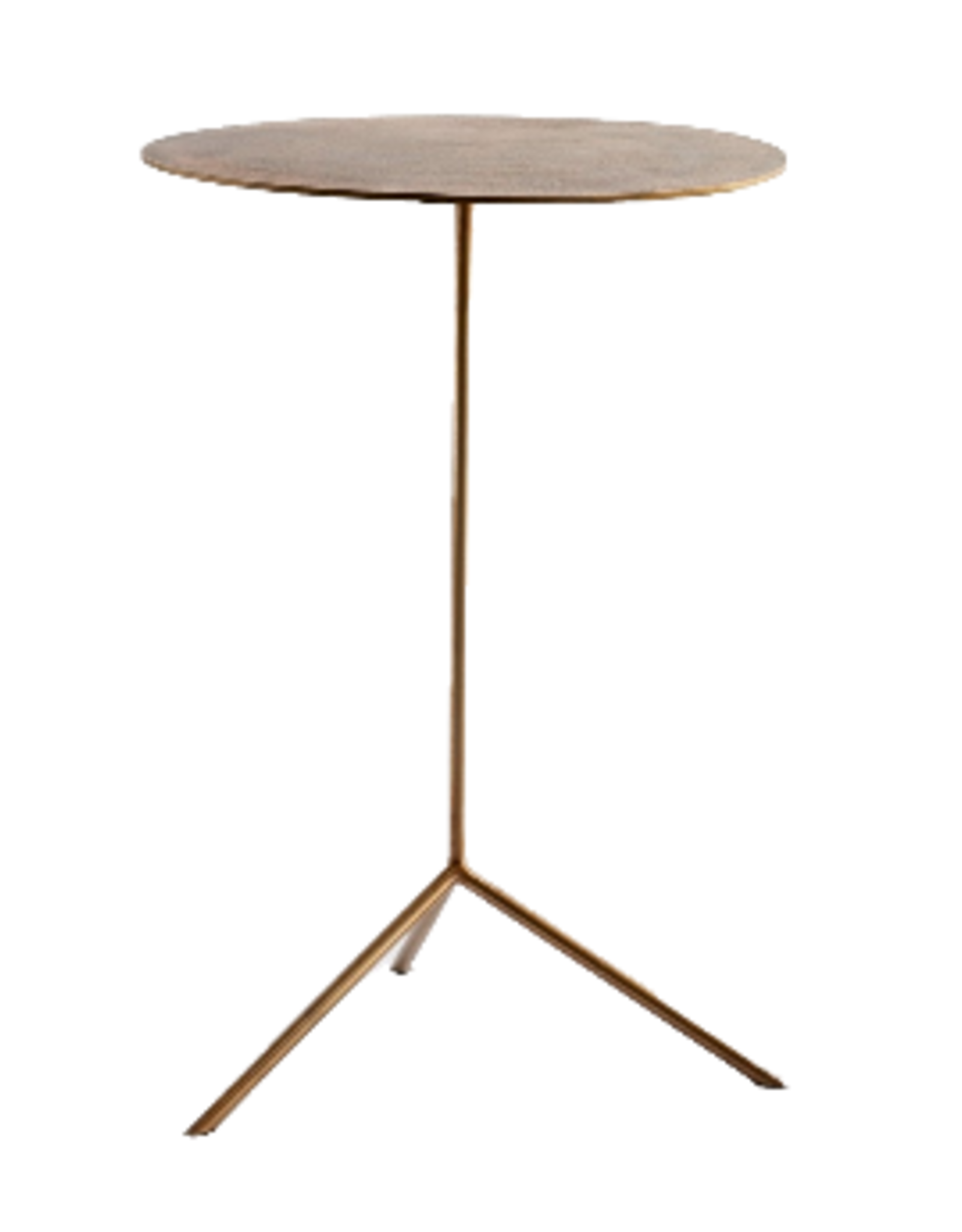 Large Aluminum and Brass Tripod Side Table