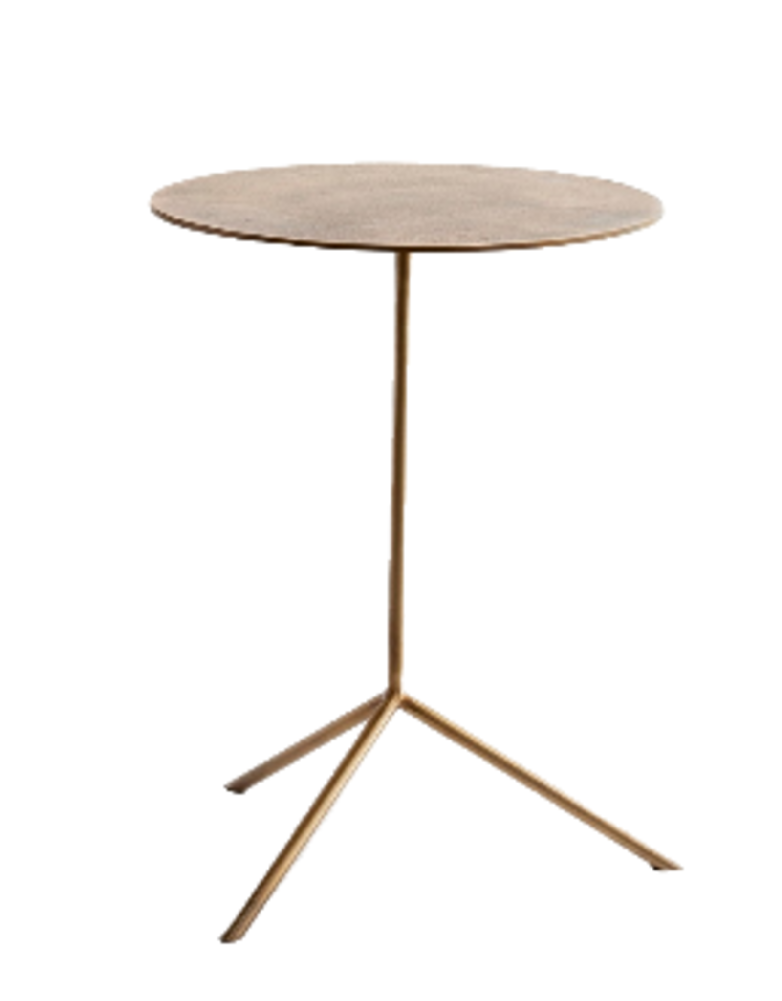 Small Aluminum and Brass Tripod Side Table