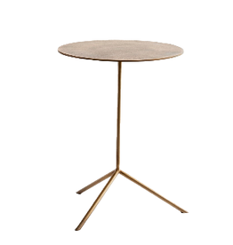 Small Aluminum and Brass Tripod Side Table