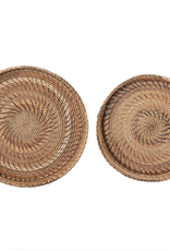 Basket Tray Rattan Round With Handles