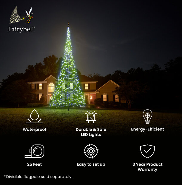 Fairybell | 25ft | 1,500 LED | Blue/Green