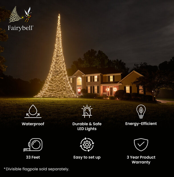 Fairybell | 33ft | 4,000 LED lights | Warm white