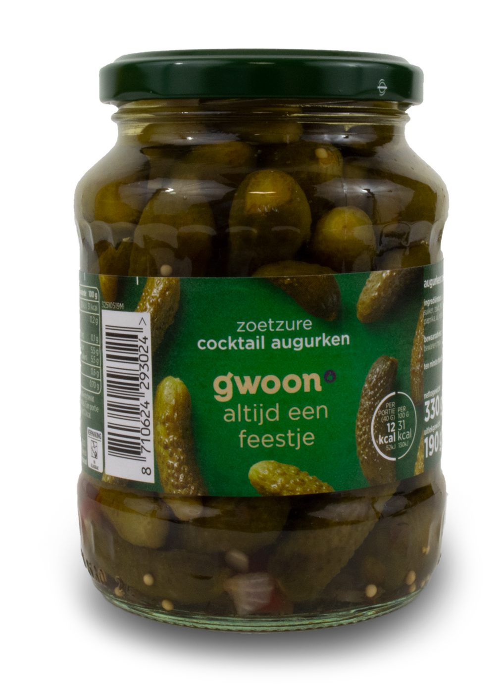 Gwoon Cocktail Gherkins 320g The Dutch Shop European Deli, Grocery