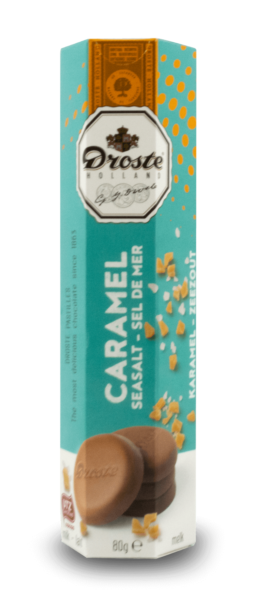 Droste Chocolate Pastilles Caramel Seasalt 100g The Dutch Shop
