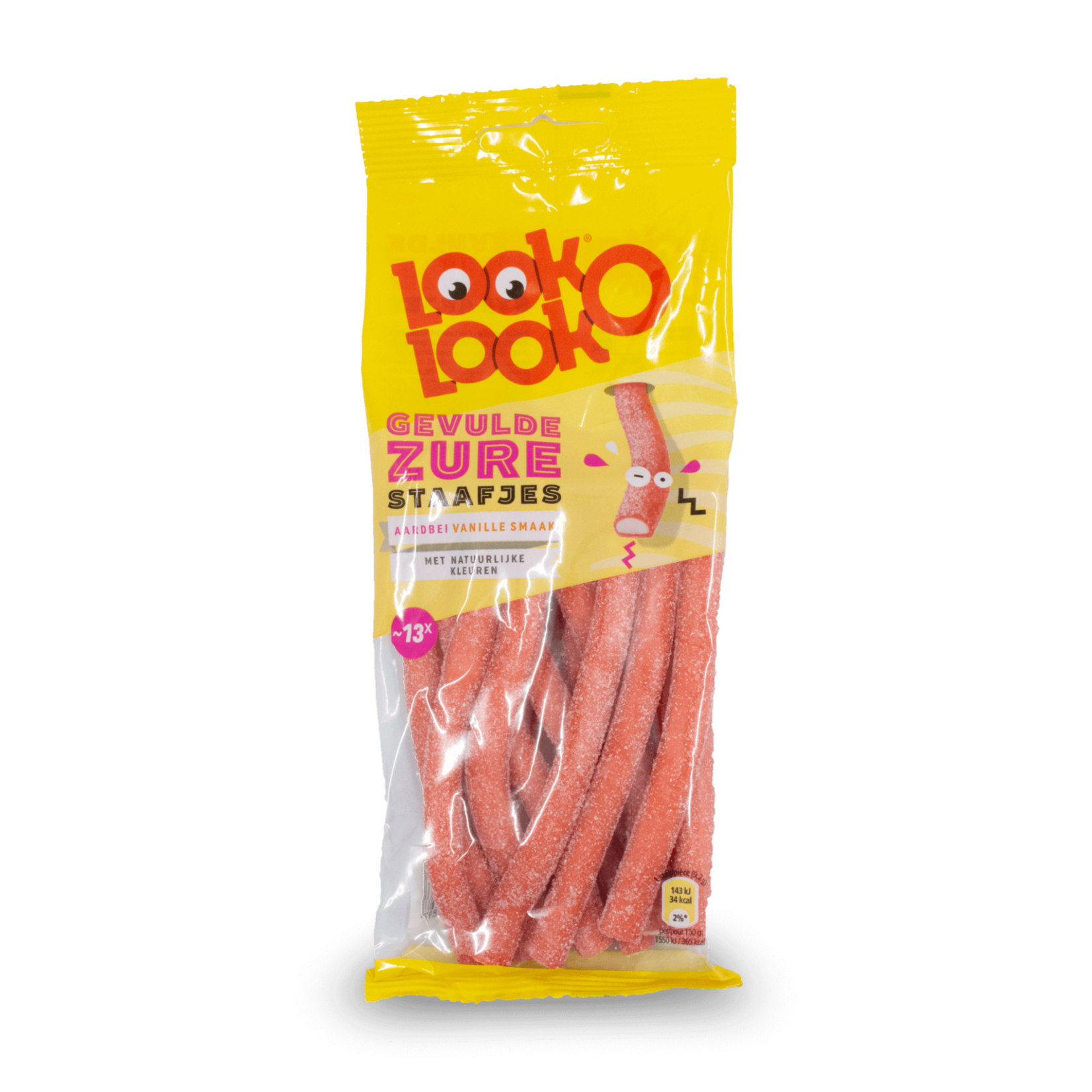 Look-O-Look Look-O-Look Filled Sour Sticks - Strawberry Vanilla 125g