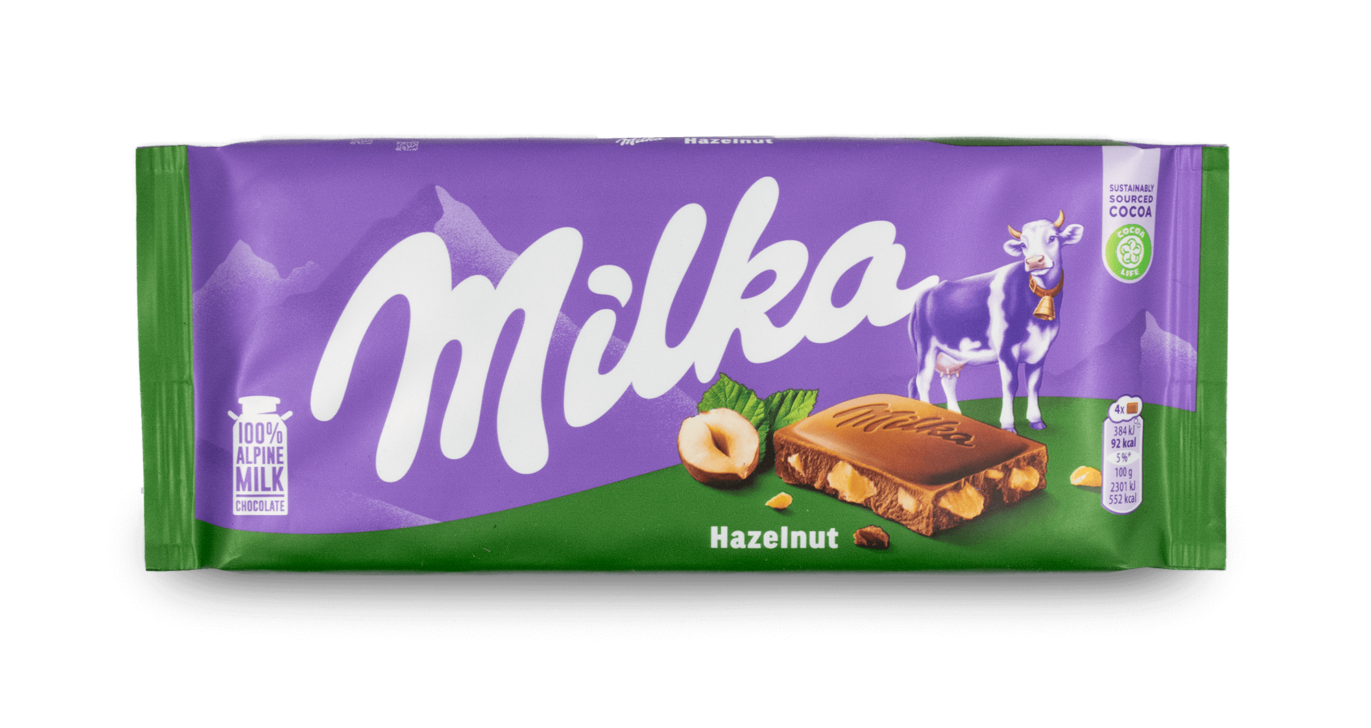Milka Milka Whole Hazelnut Chocolate Bar 100g 
