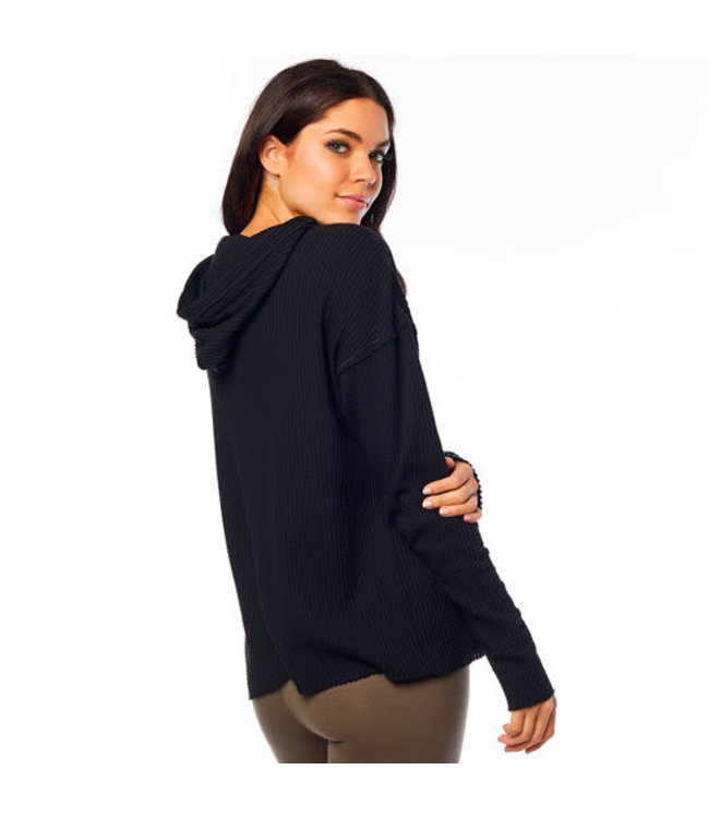 Fox WOMENS PULL ME OVER LS HOODY TOP [BLACK] L
