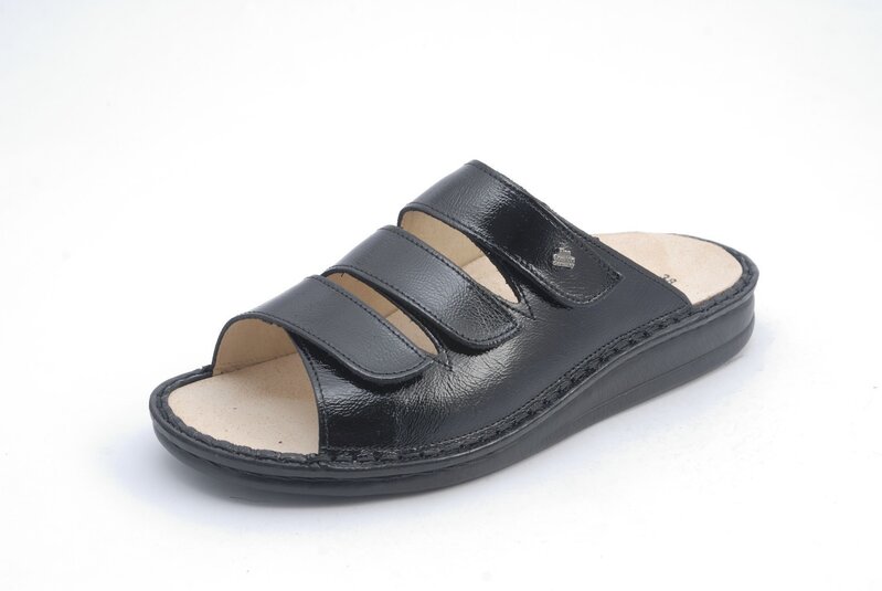 FINN COMFORT FINN COMFORT KORFU SANDAL BLACK PATENT
