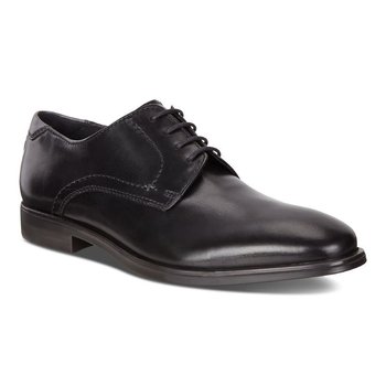 Men's elegant genuine leather shoes, Patent Black - P1559