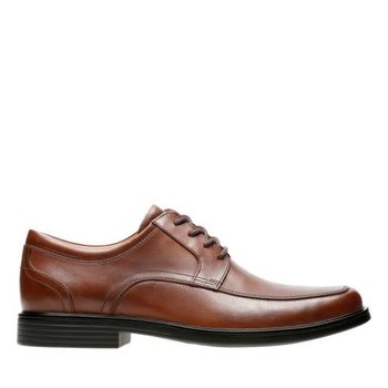 CLARKS CLARKS- UN ALDRIC PARK- TAN LEATHER