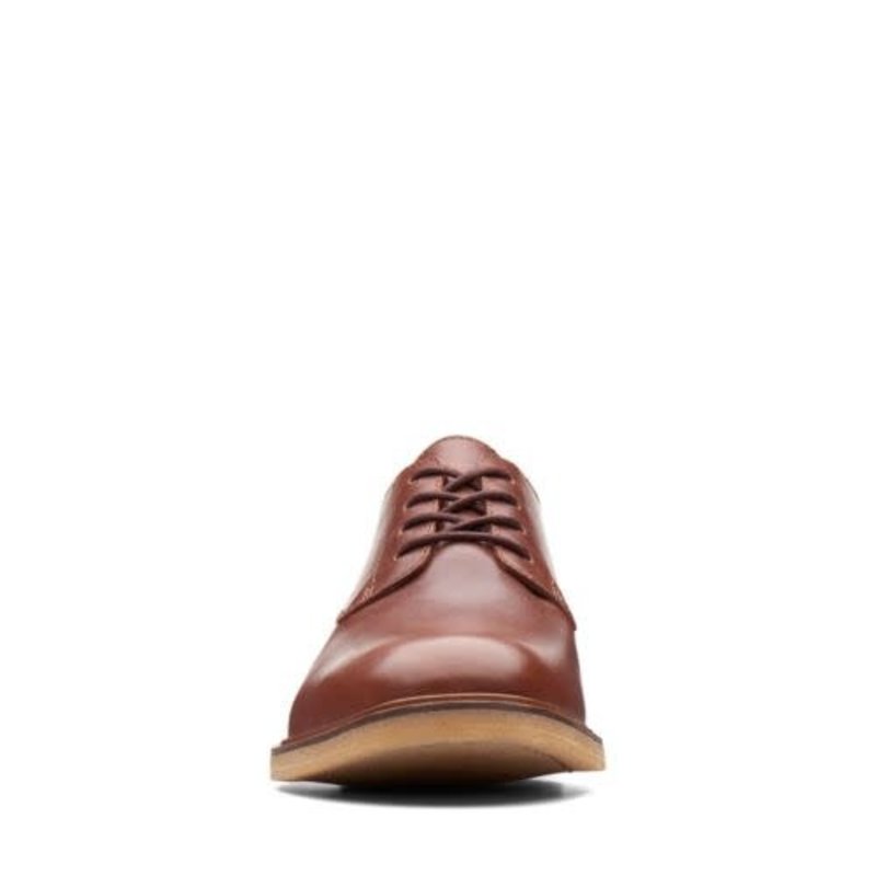 CLARKS CLARKS- CLARKDALE MOON- DARK TAN LEATHER