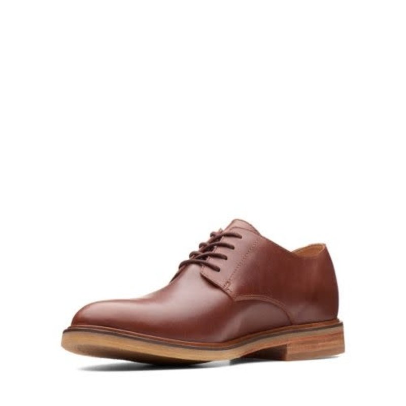 CLARKS CLARKS- CLARKDALE MOON- DARK TAN LEATHER