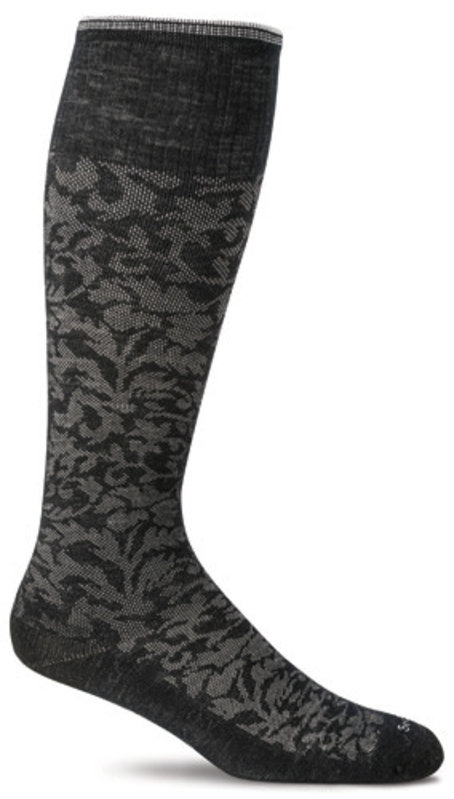 SOCKWELL SOCKWELL- DAMASK- BLACK 15-20 mmHg