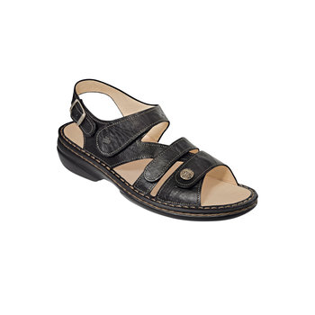 FINN COMFORT FINN COMFORT GOMERA SANDAL BLACK PLISSE