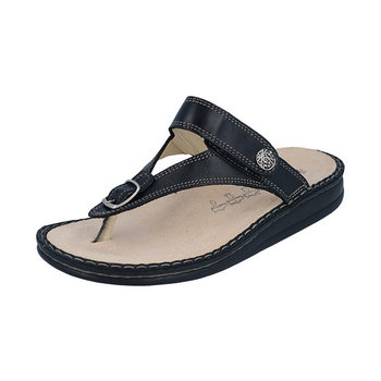 FINN COMFORT FINN COMFORT ALEXANDRIA SOFT THONG BLACK NAPPA LEATHER