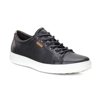 ECCO ECCO SOFT 7 M SNEAKER LACE UP BLACK DROID LEATHER