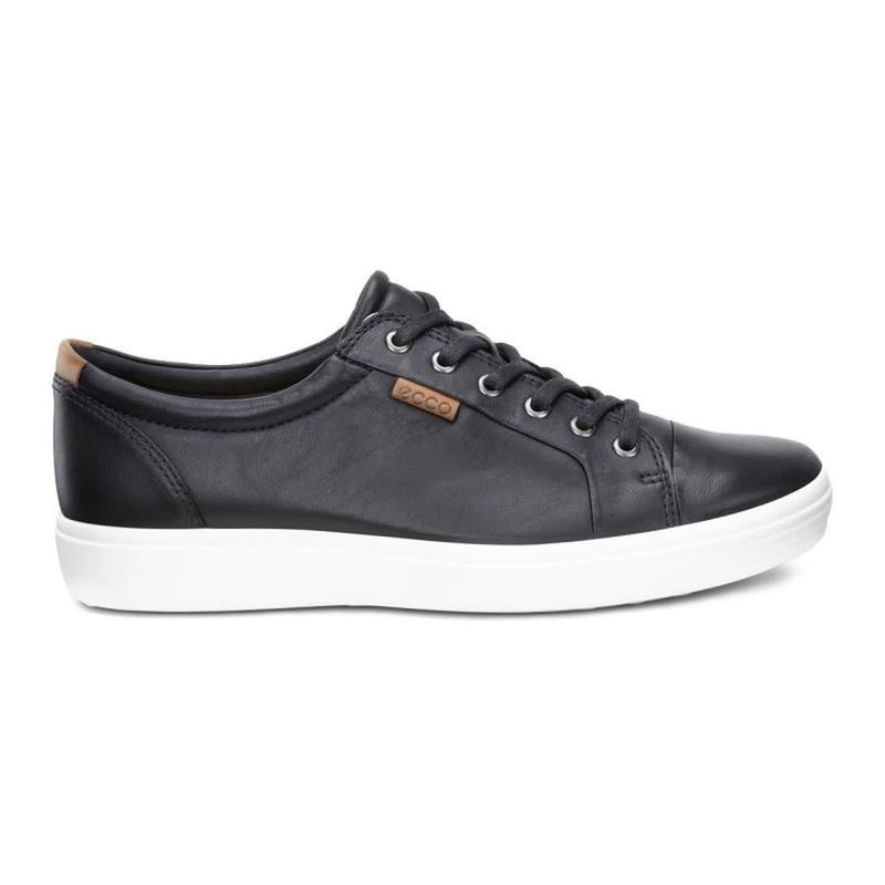 ECCO ECCO SOFT 7 M SNEAKER LACE UP BLACK DROID LEATHER