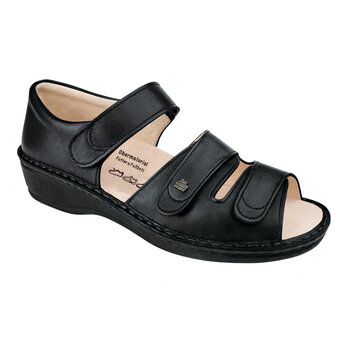 FINN COMFORT FINN COMFORT USEDOM CLOSED HEEL SANDAL BLACK NAPPA