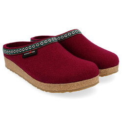 HAFLINGER HAFLINGER  CLASSIC GRIZZLY SLIPPERS BORDEAUX