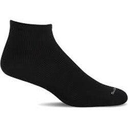 SOCKWELL SOCKWELL PLANTAR EASE QUARTER MENS BLACK SOLID 20-30 MMhG