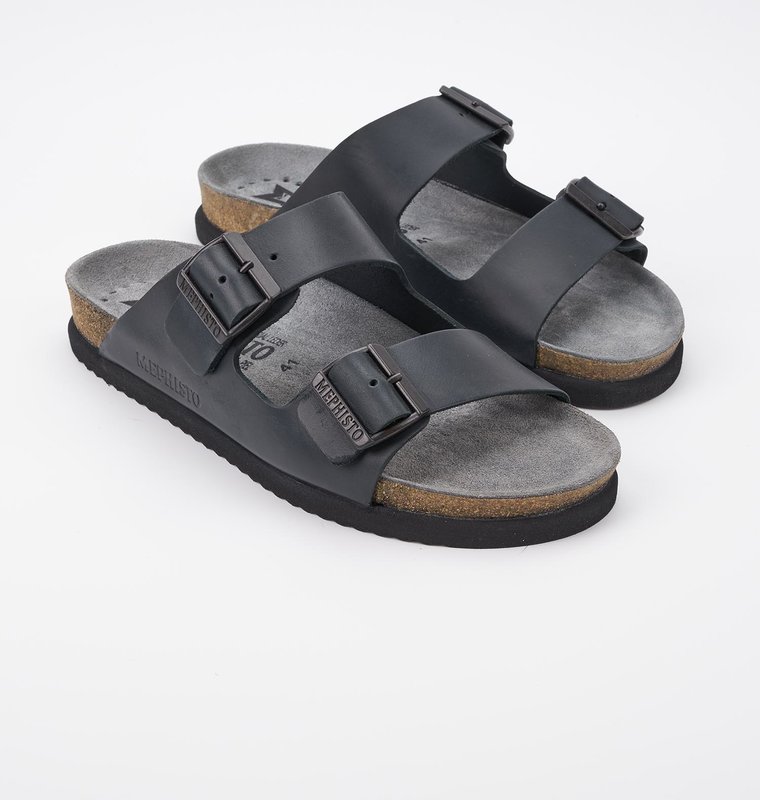 MEPHISTO MEPHISTO NERIO SANDAL BLACK SCRATCH