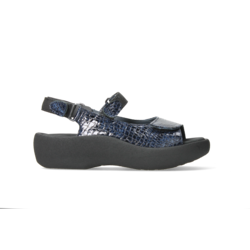 WOLKY WOLKY JEWEL SANDAL BLUE CROCO  PATENT LEATHER