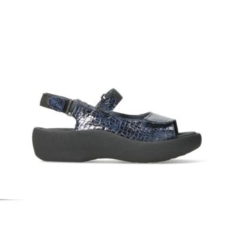 WOLKY WOLKY JEWEL SANDAL BLUE CROCO  PATENT LEATHER