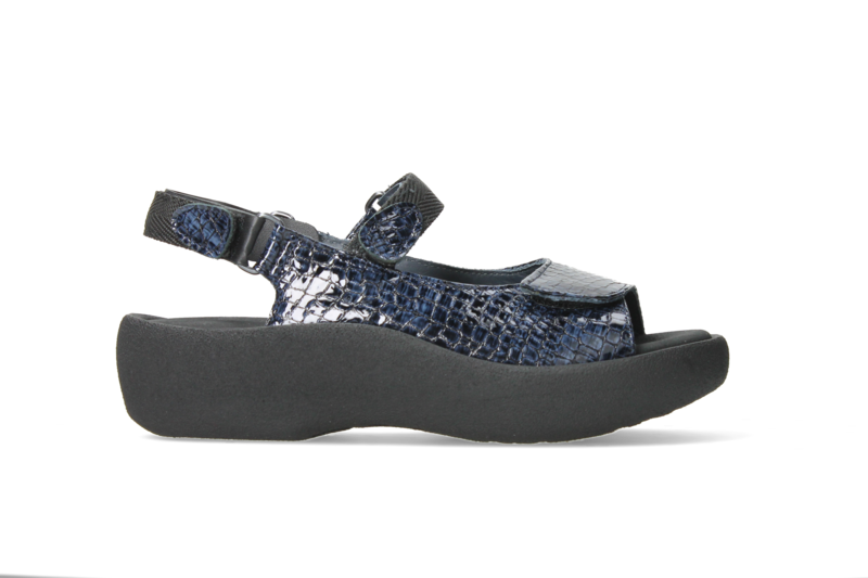 WOLKY WOLKY JEWEL SANDAL BLUE CROCO  PATENT LEATHER