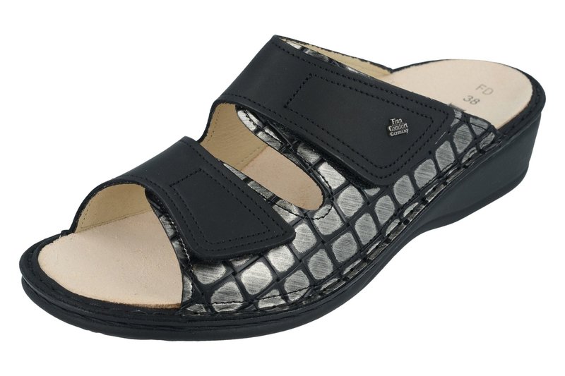 FINN COMFORT FINN COMFORT JAMAICA SANDAL STEEL/BLACK IBISCO/NURI