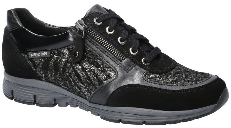 MEPHISTO MEPHISTO YLONA SNEAKER LACE UP BLACK LEATHER