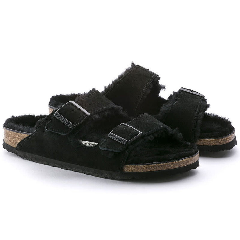 BIRKENSTOCK BIRKENSTOCK ARIZONA SHEARLING BLACK SUEDE