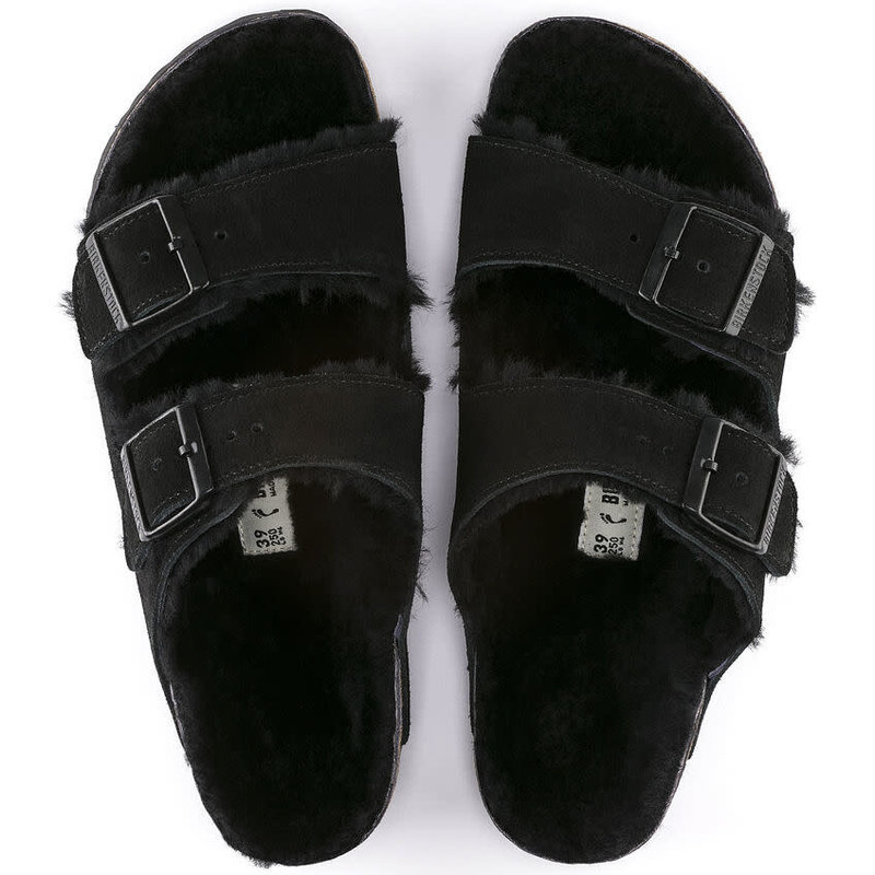 BIRKENSTOCK BIRKENSTOCK ARIZONA SHEARLING BLACK SUEDE