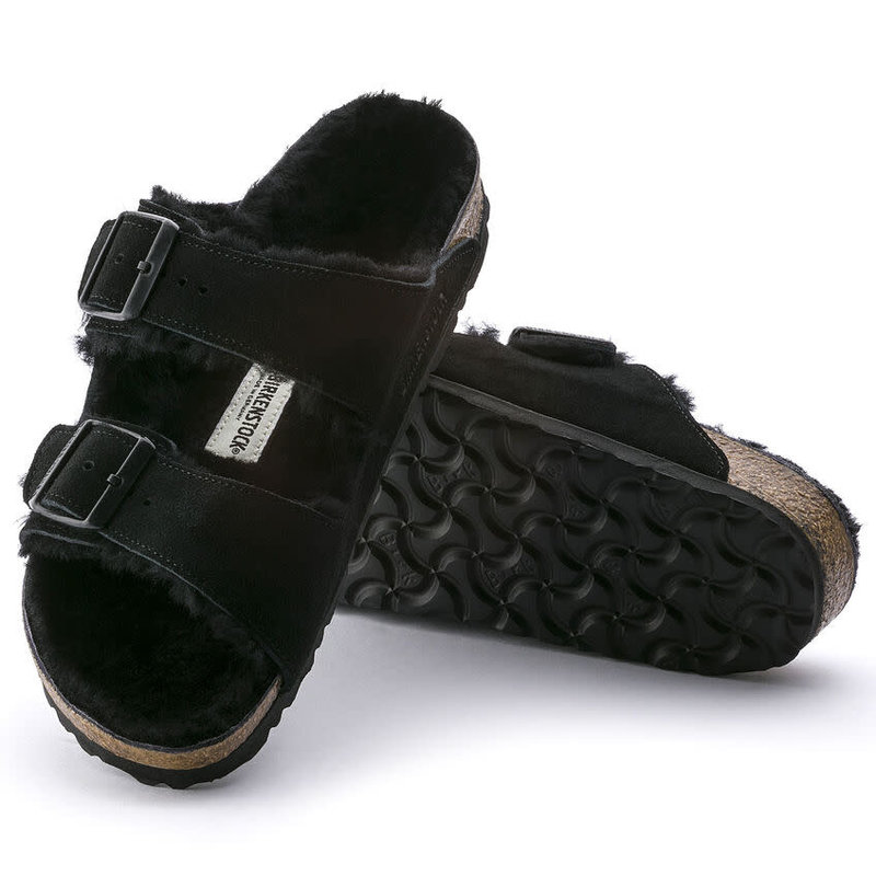 BIRKENSTOCK BIRKENSTOCK ARIZONA SHEARLING BLACK SUEDE