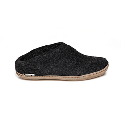 GLERUPS GLERUPS SLIPPERS  SLIP ON  LEATHER SLIPPERS  CHARCOAL
