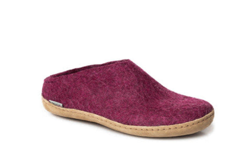 GLERUPS GLERUPS- SLIPPERS SLIP ON  LEATHER  CRANBERRY