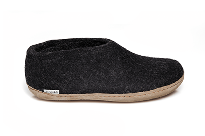 GLERUPS GLERUPS- SLIPPERS SHOE  LEATHER  CHARCOAL