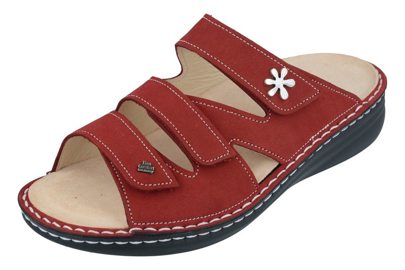 FINN COMFORT FINN COMFORT GRENADA SLIDE MELLOW SOFT CHILI NUBUCK