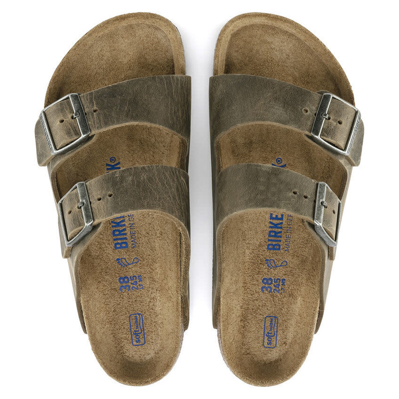 BIRKENSTOCK BIRKENSTOCK- ARIZONA SOFT- FADED KHAKI OILED LEATHER