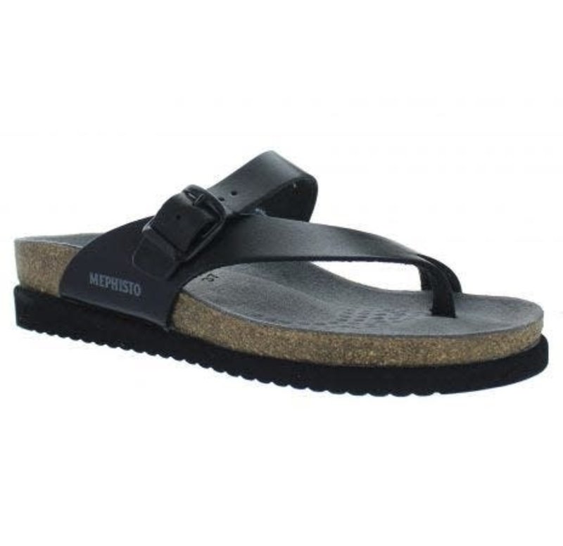 MEPHISTO MEPHISTO HELEN  PLUS THONG SANDAL BLACK WAXY