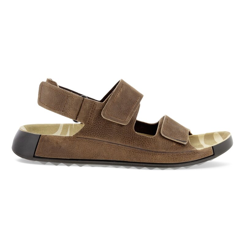 ECCO ECCO- COZMO Ms FLAT SANDAL BACKSTRAP- COCOA BROWN