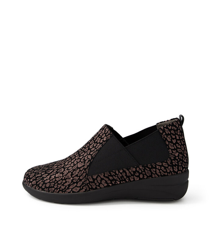 ZIERA ZIERA- NOSLEN- BLACK-PEWTER LEOPARD LEATHER