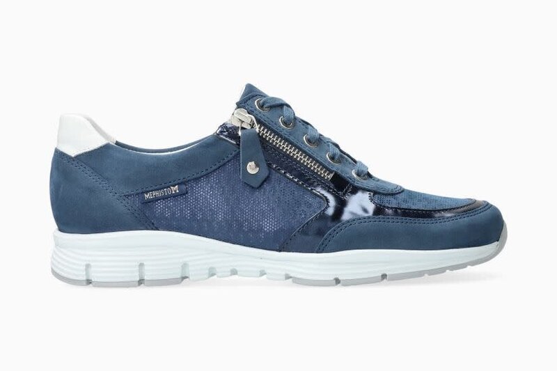 MEPHISTO MEPHISTO YLONA SNEAKER LACE UP DENIM LEATHER