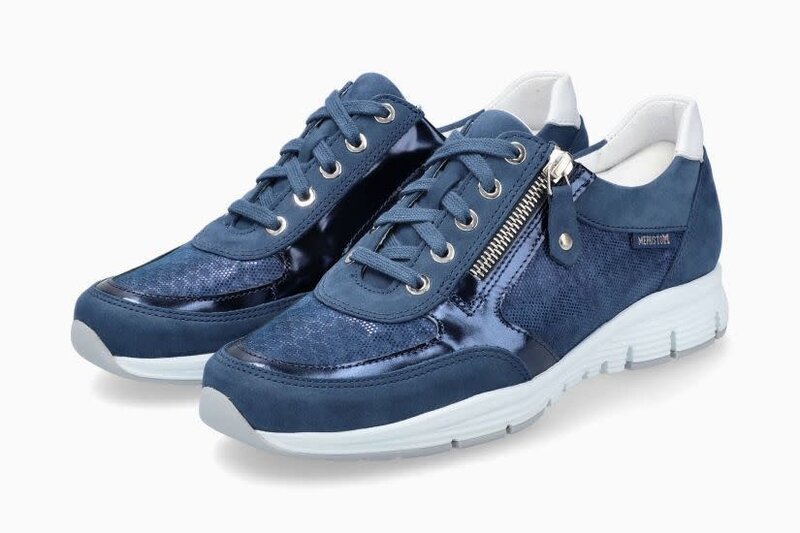 MEPHISTO MEPHISTO YLONA SNEAKER LACE UP DENIM LEATHER