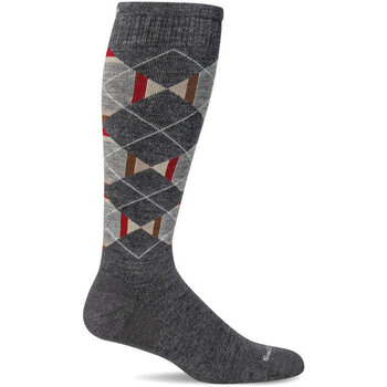 SOCKWELL SOCKWELL PRISM ARGYLE15-20 mmHg OTC CHARCOAL