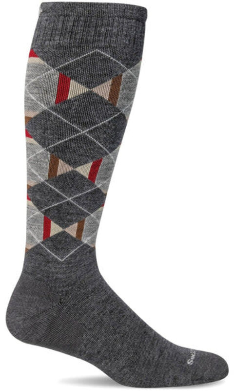 SOCKWELL SOCKWELL PRISM ARGYLE15-20 mmHg OTC CHARCOAL
