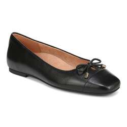 VIONIC VIONIC KLARA BALLET FLAT BLACK LEATHER